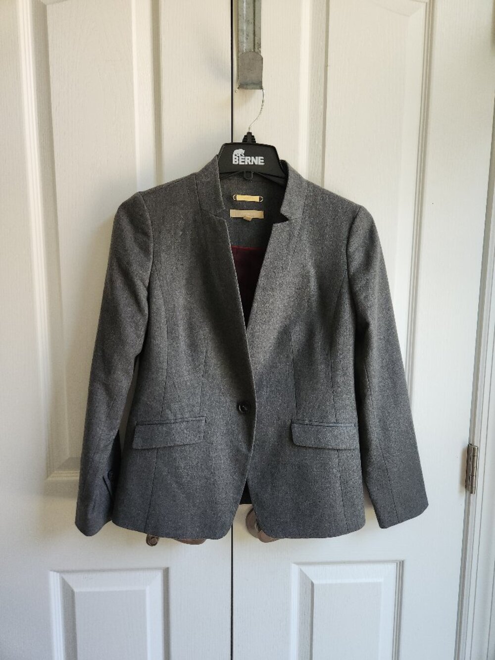 Talbots Italian Italian Wool Stretch Classic Gray Blazer Suit Jacket 4P